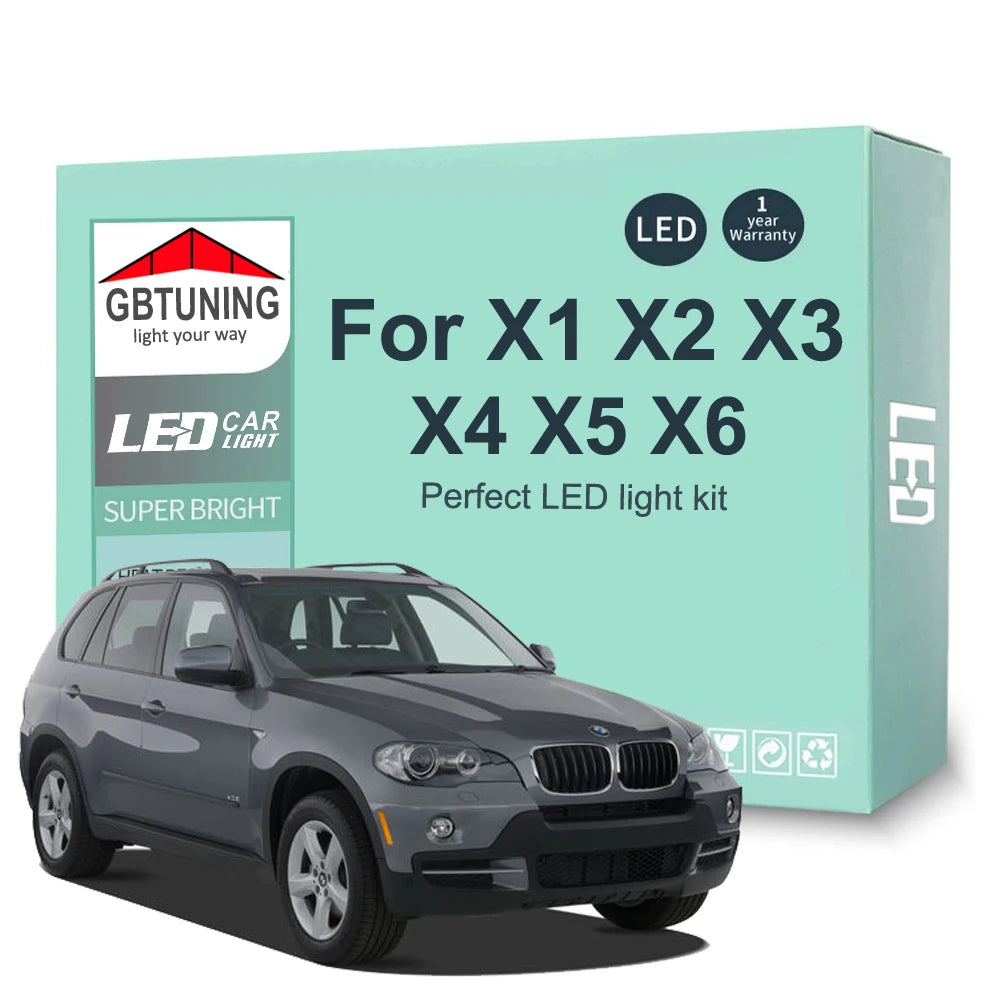 LED Interior Light Kit for BMW X1 E84 F48 X2 F39 X3 E83 F25 X5 E53 E70 X6 E71 Canbus Vehicle Dome Reading Trunk Indoo...