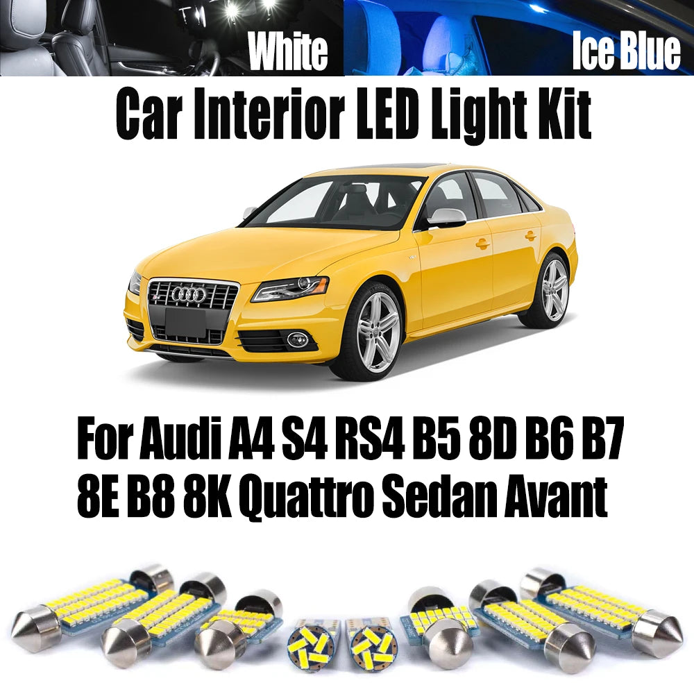 LED Interior Light Kit for Audi A4 S4 RS4 B5 8D B6 B7 8E B8 8K Quattro Sedan Avant Ceiling Bulb Kit Car Accessories -...