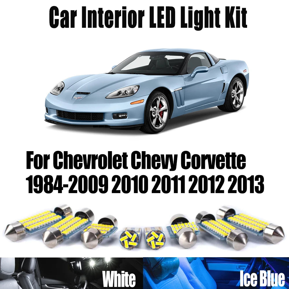 LED Interior Light Kit for Chevrolet Chevy Corvette 1984-2010 - Canbus Dome Map Door Trunk Bulbs | AUTOKITSHOP