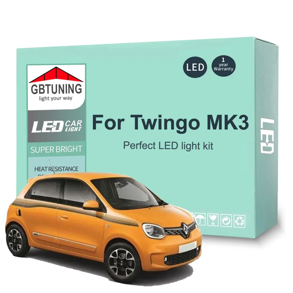 8-Piece LED Interior Light Kit for Renault Twingo 3 III MK3 - Canbus Error-Free Bulbs | AUTOKITSHOP
