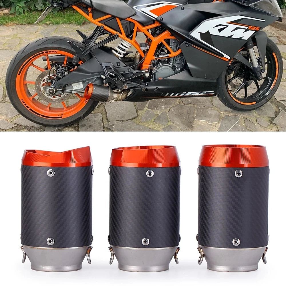 Inlet 51mm 60mm AR exhaust AustinRacing universal Muffler Pipe Exhaust Pipe Tail Pipe Orange Tip - Automotive LED Light