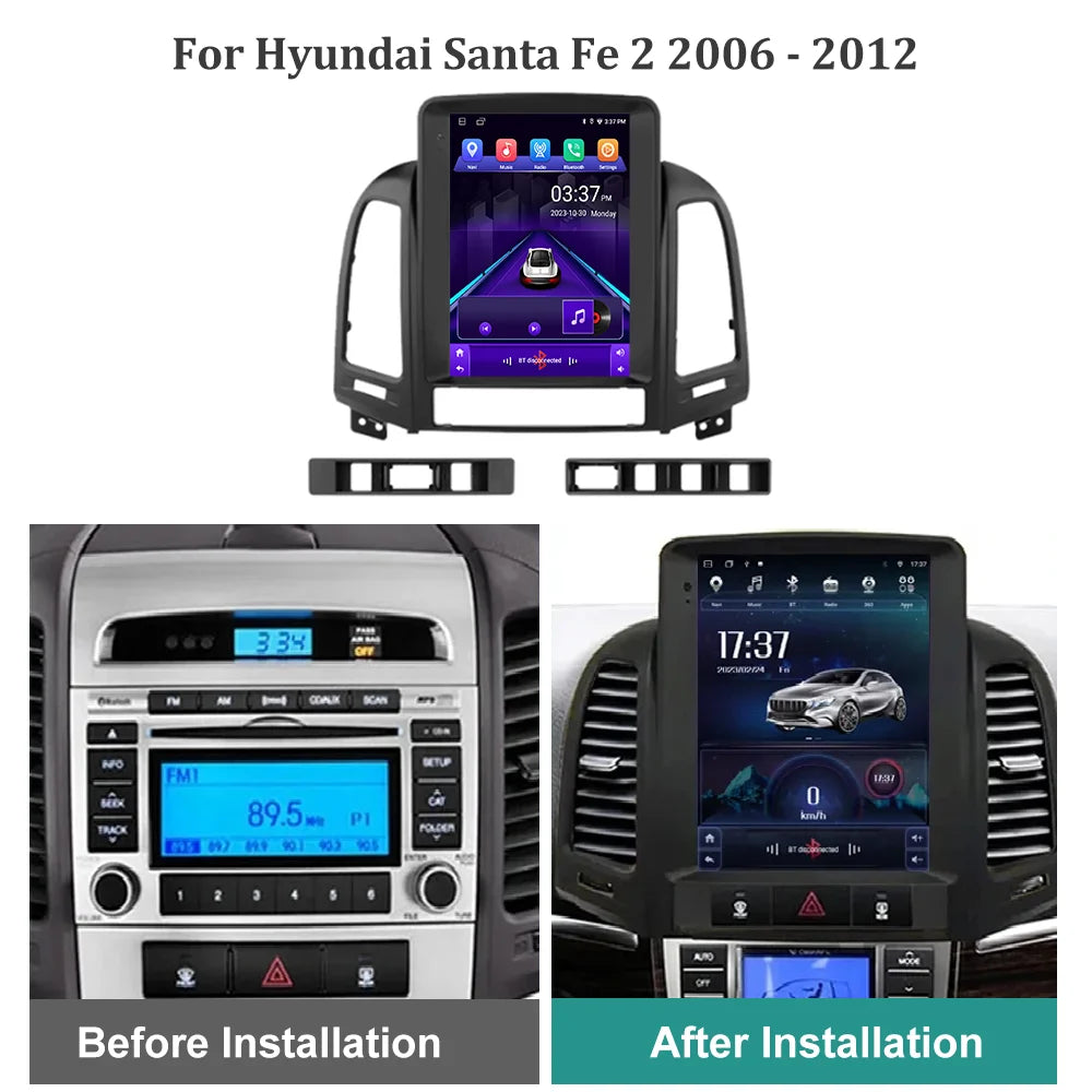 Android 16 Auto For Hyundai Santa Fe 2 2006 - 2012 Car Radio Multimedia Video Player GPS N