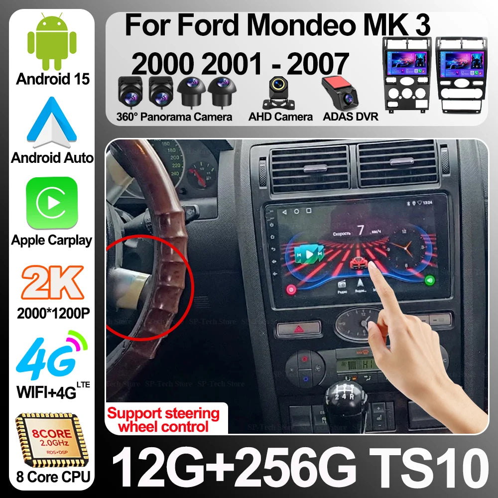 Android 16 Car Radio For Ford Mondeo Mk 3 2000 2001 2002 2003 2004 2005-2007 Carplay Andro | AUTOKITSHOP