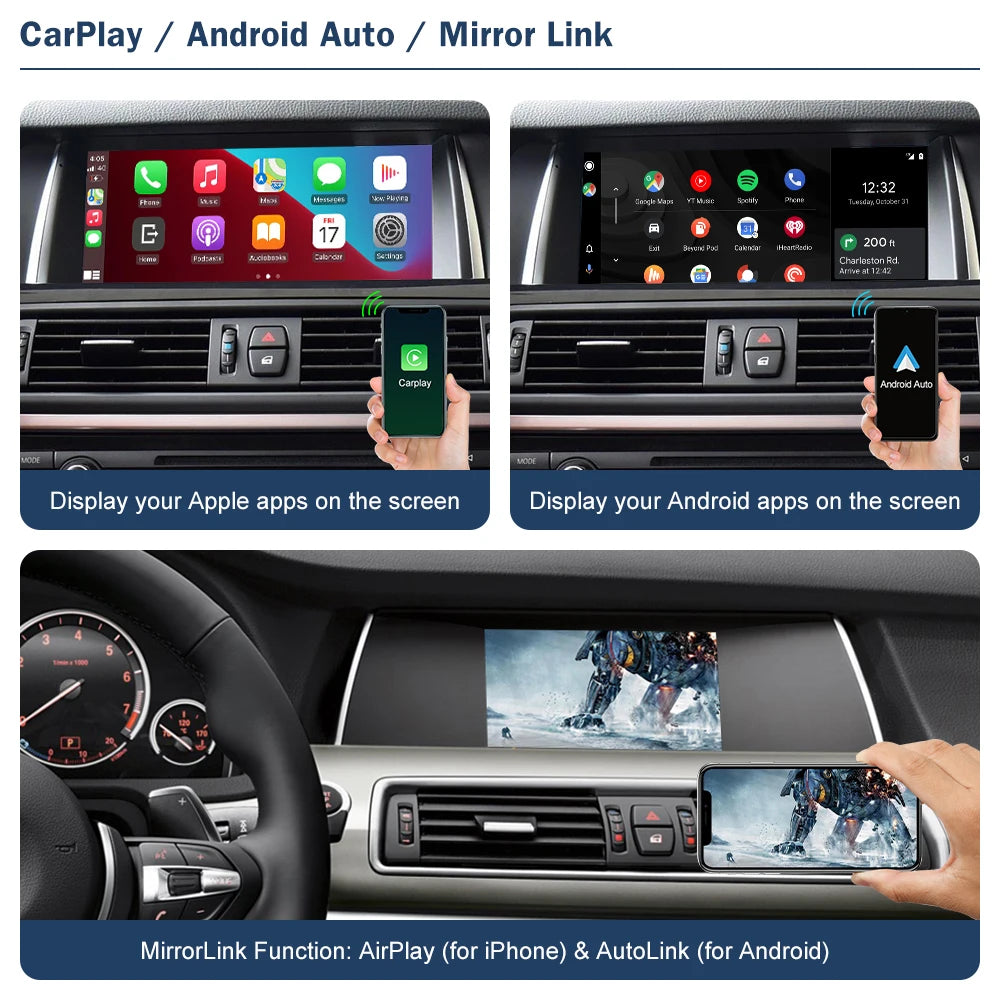 Road Top Wireless CarPlay Android Auto for BMW 5 7 Series F10 F11 F07 GT F01 F02 F03 F04 2 | AUTOKITSHOP