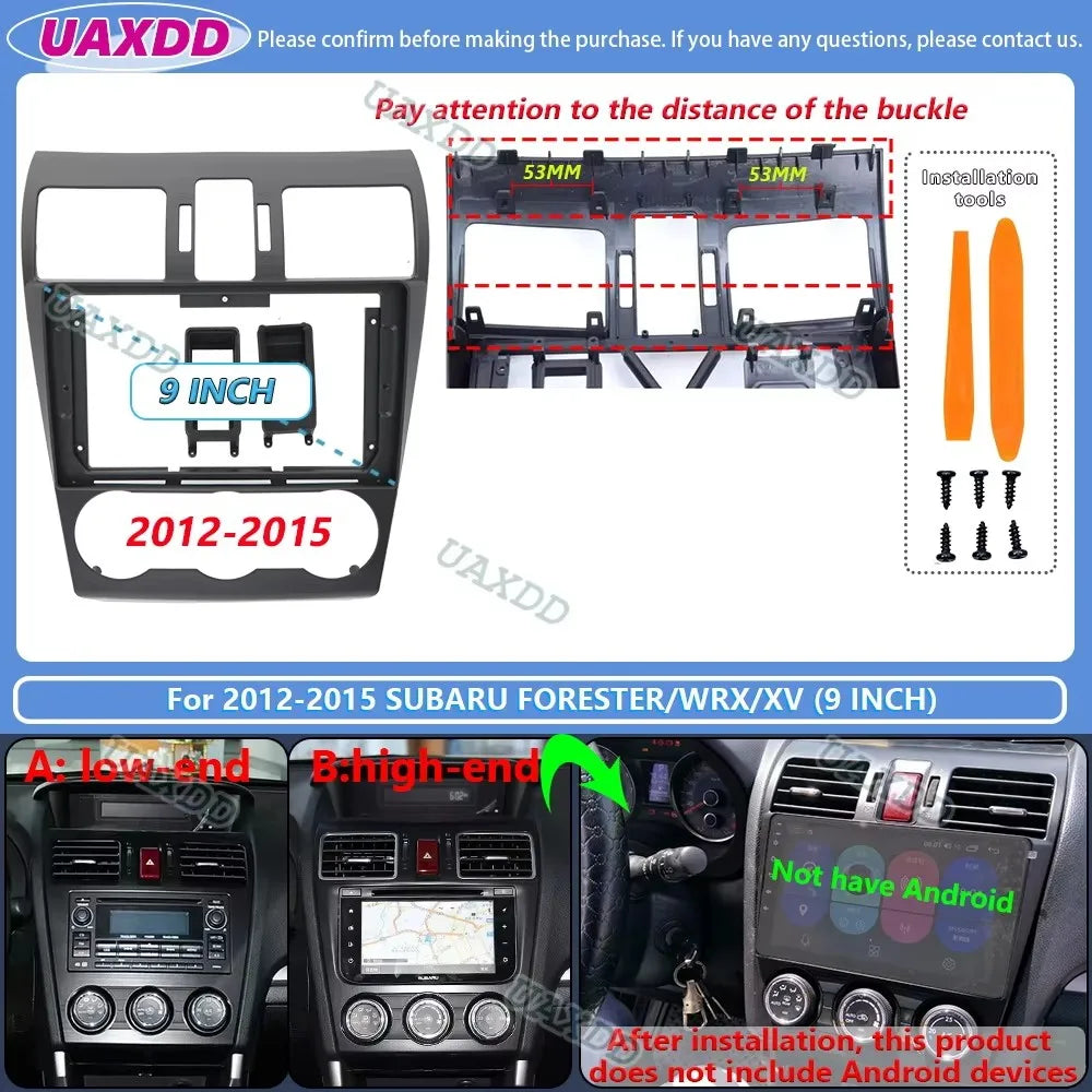 FOR 2015-2017 SUBARU FORESTER WRX XV 9INCH 2 Din Car stereo radio Android frame panel fasc