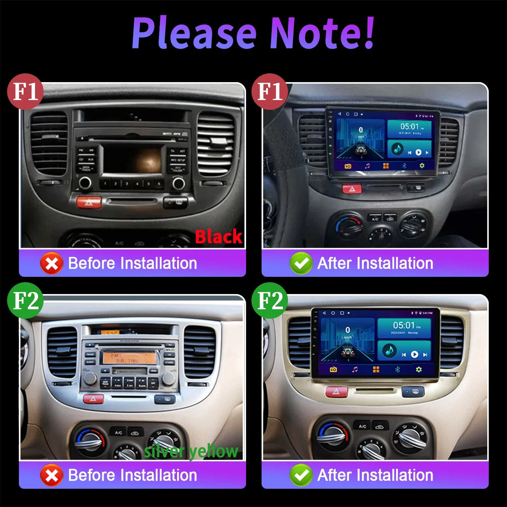 For Kia RIO 2 RIO2 2005-2011 Wireless BT CarPlay Android 14 Radio Car Multimedia 7862S 8G