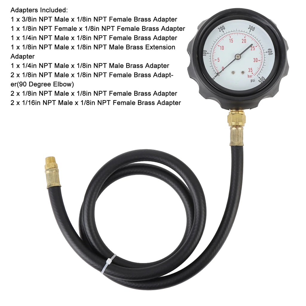 12Pcs Car Engine Oil Pressure Gauge 0 to 500psi Transmission Fluid Tester Tool Kit Automatic Gea - Automotive LED Light