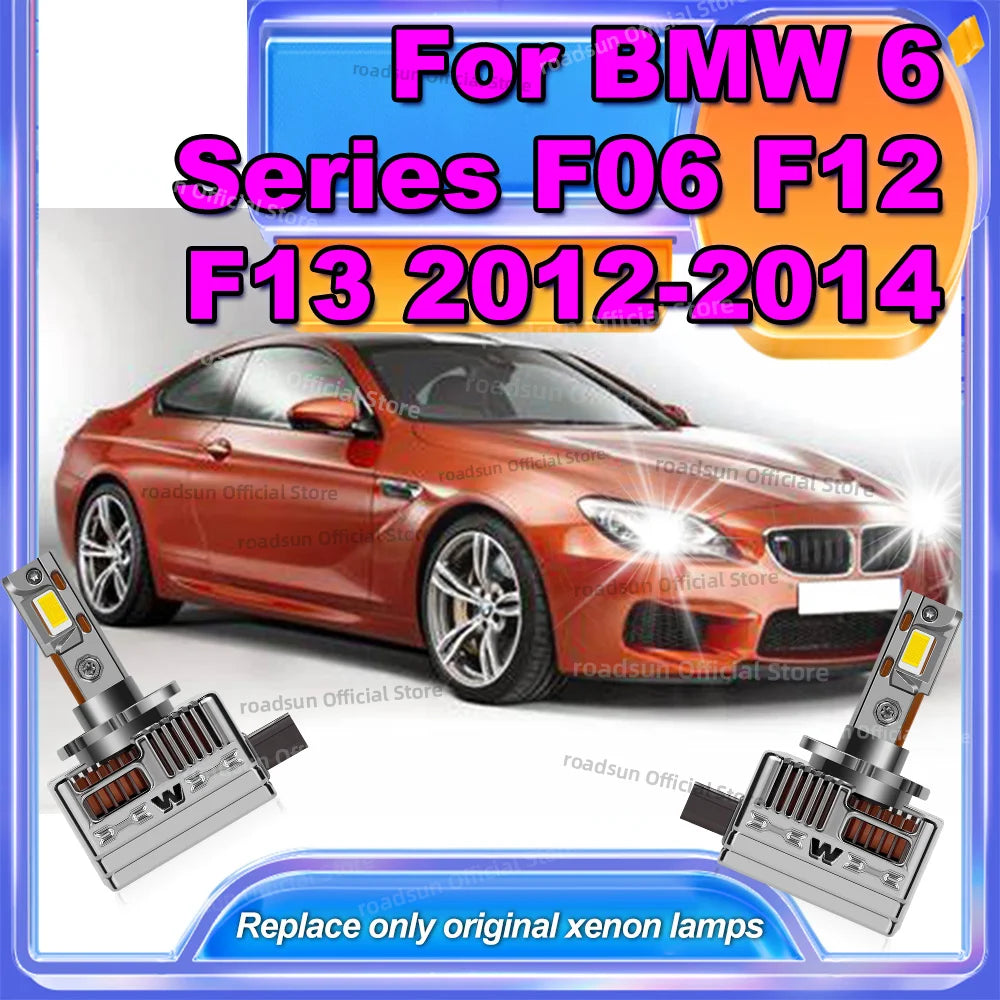 LED Headlight Bulbs CANBUS 50000LM Car Lamp 6000K Plug&Play For BMW 6 Series F06 F12 F13 2