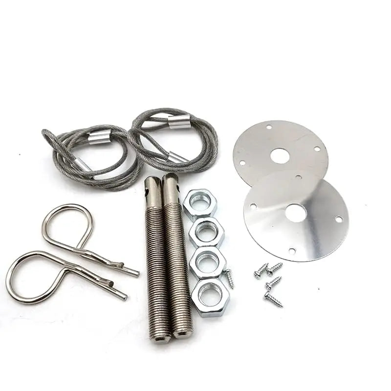 Professional Racing Car Vehicle Plus Flush Hairpin Style Hood Latch Locking Kit
