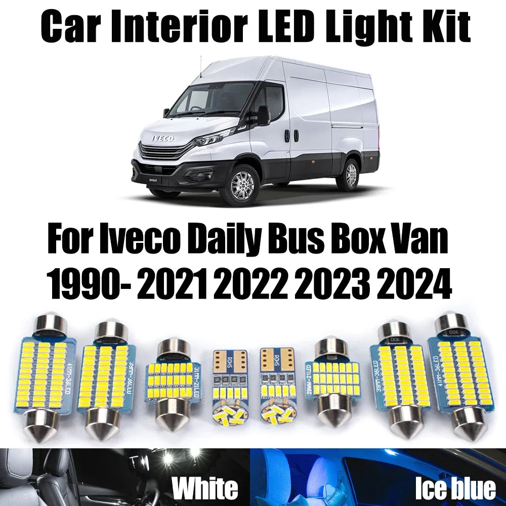 LED Interior Light Kit for Iveco Daily Bus Box Van 1990- 2020 - Canbus Dome Map Door Trunk Bulbs | AUTOKITSHOP
