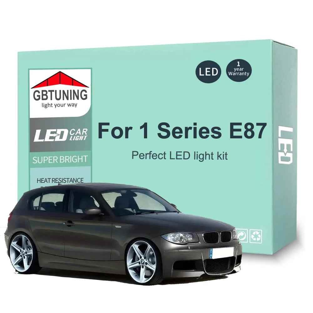 15-Piece LED Interior Light Kit for BMW 1 Series E87 2003-2007 - Canbus Dome Map Door Trunk Bulbs | AUTOKITSHOP