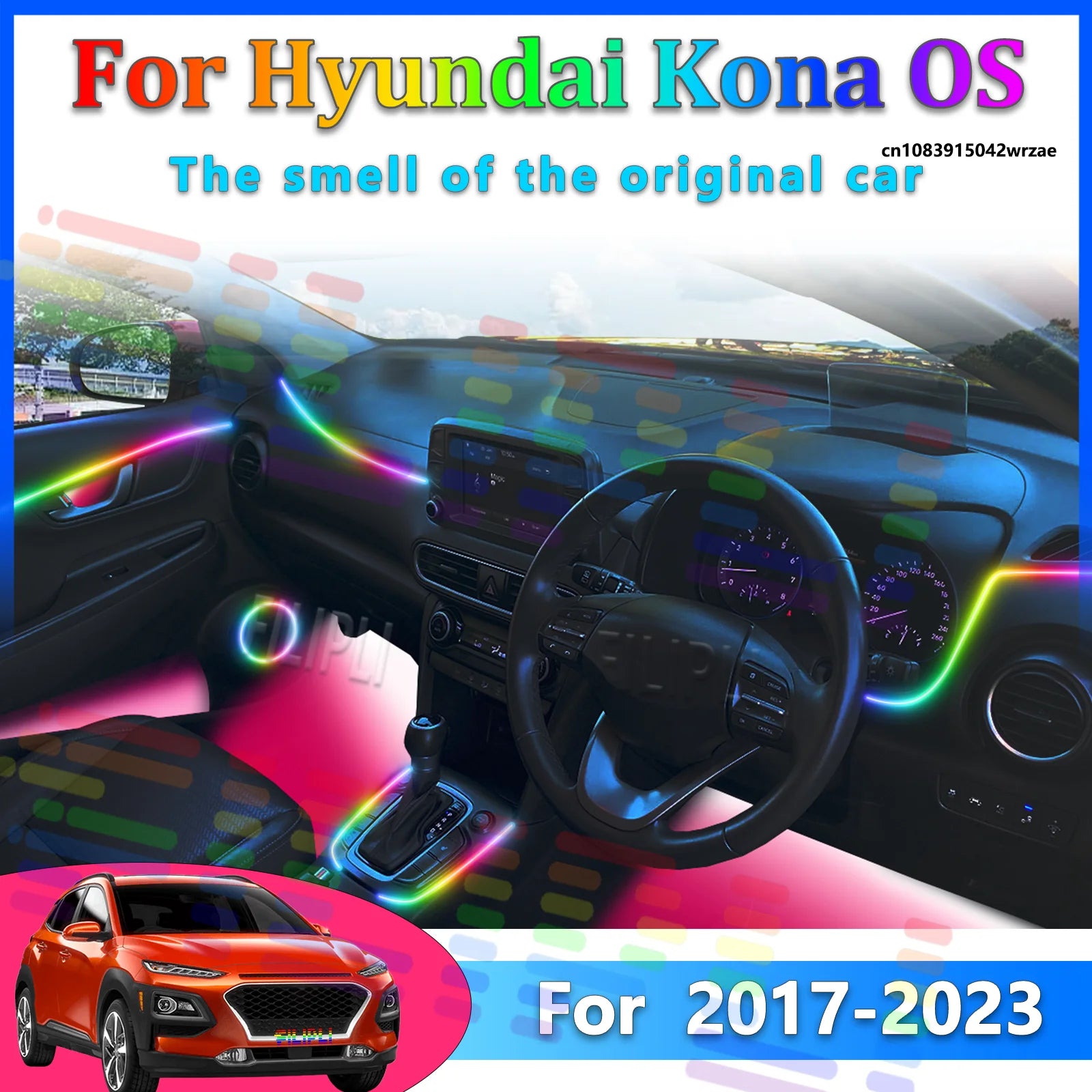64 RGB - Neon Strip - for Hyundai 2017-2023 - App Control - Car Interior Lighting | AUTOKITSHOP