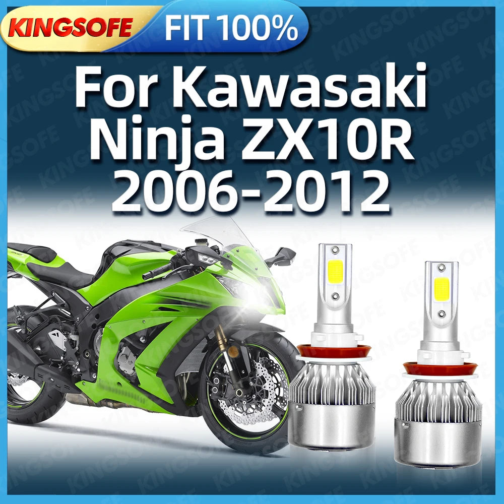 Led Moto Bulb H7 Motorcycle Headlight 12V 6000K Lamp For Kawasaki Ninja ZX10R 2006 2007 20