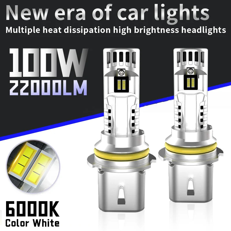 9007 HB5 Car LED Headlight Bulb 6000K White 9004 HB1 Auto Canbus Fog Lamp 9008 H13 9003 H4