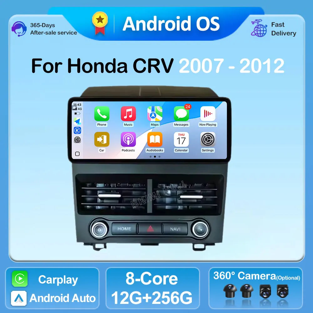 12.3" Android Car Stereo for Honda CRV 2007-2012 with Wireless Carplay, GPS & QLED Touch Screen | AUTOKITSHOP