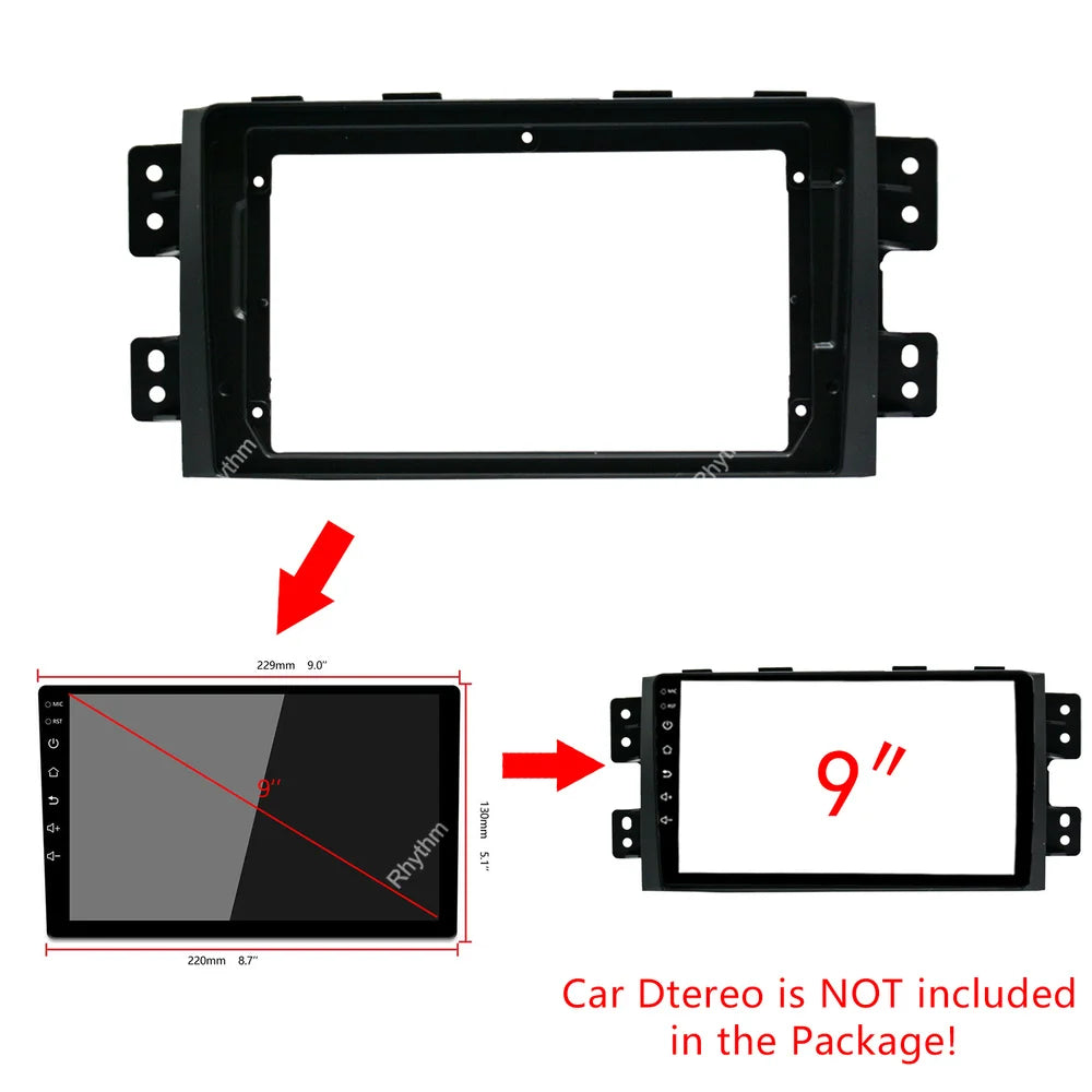 9 Inch Car Fascia For Kia Borrego Mohave 2008-2016 Double Din Car dvd Frame Dashboard Audi | AUTOKITSHOP