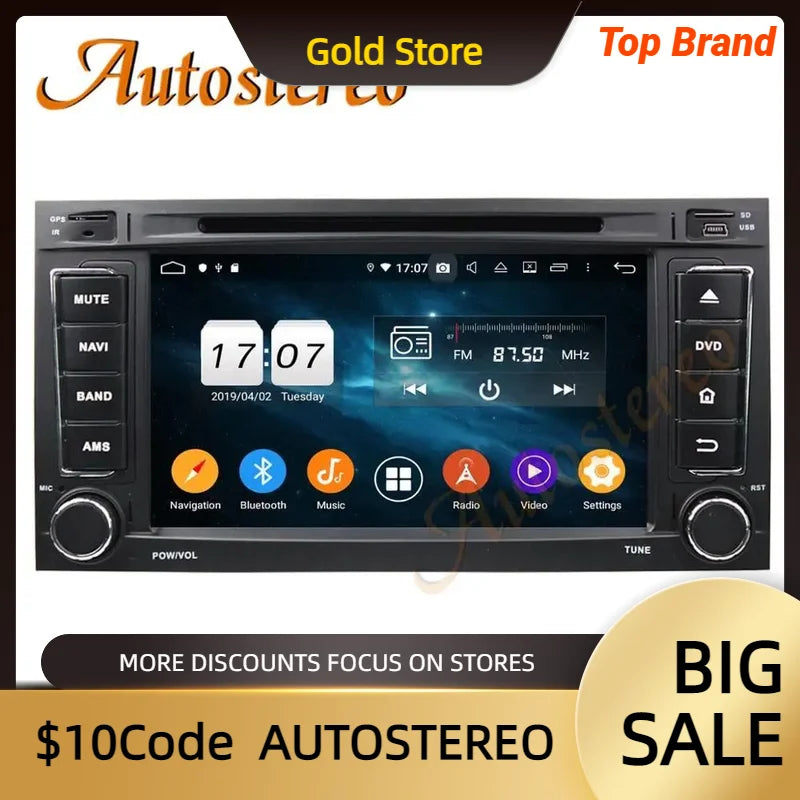 Wireless Carplay Android 13 128G Car GPS Navigation For VW Volkswagen TOUAREG 2003-2010 T5