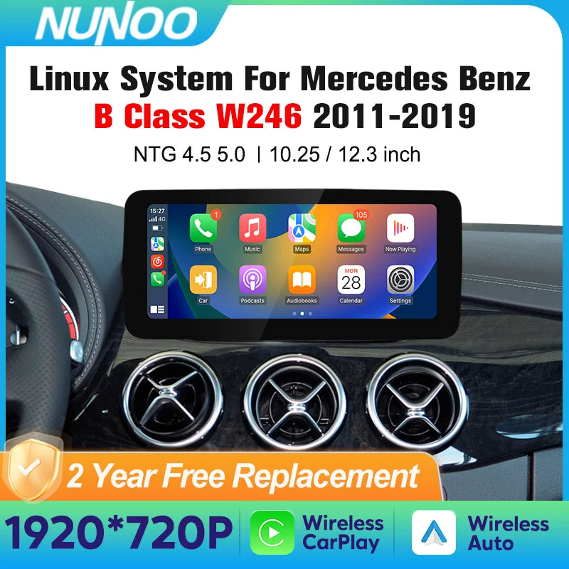 Wireless Carplay Touch Screen For Mercedes Benz B Class W246 2011-2019 Car Multimedia Play