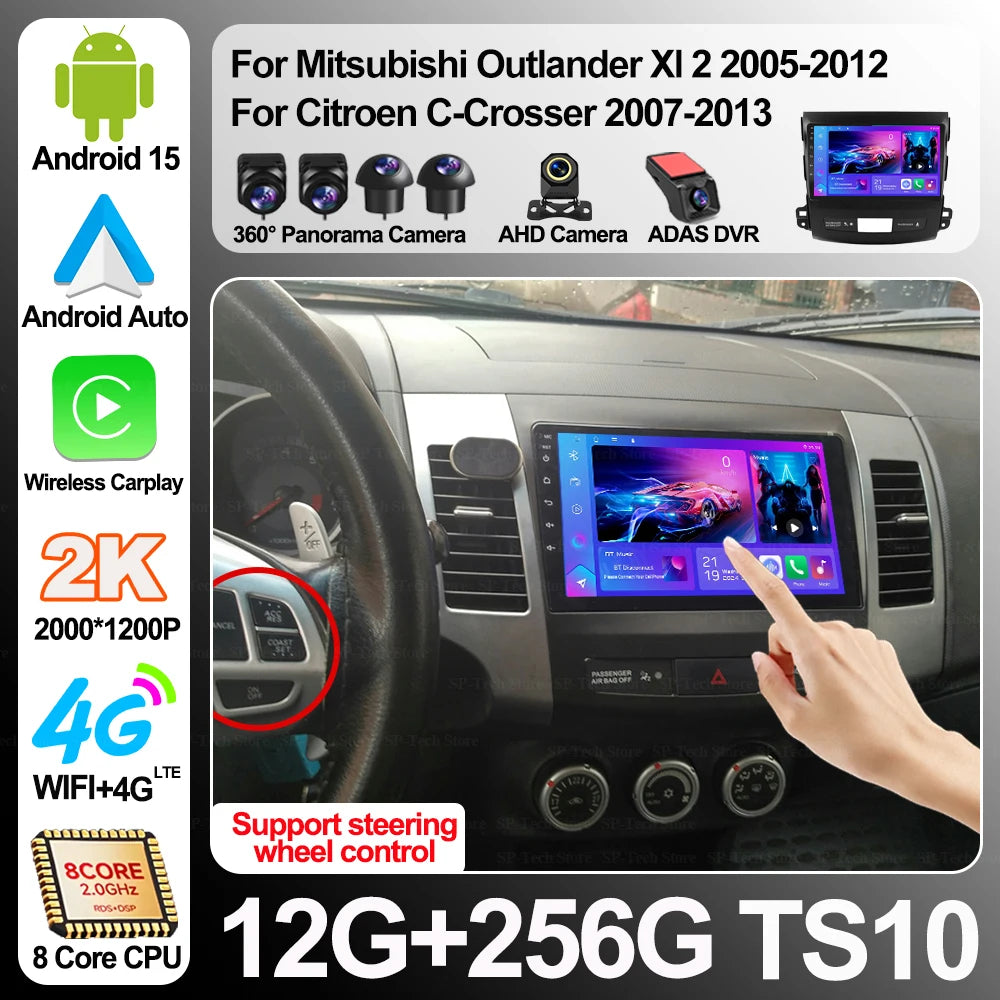 Android 16 For Mitsubishi Outlander Xl 2 2005-2012 For Citroen C-crosser 2007-2013 Car Rad | AUTOKITSHOP