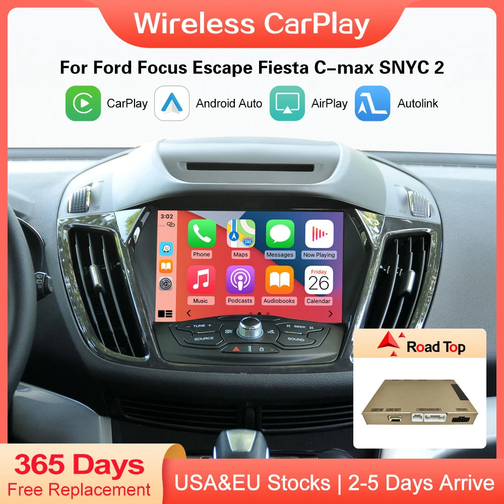 Wireless CarPlay for Ford Focus Escape Fiesta C-max Android Auto accessory Mirror Link Air | AUTOKITSHOP