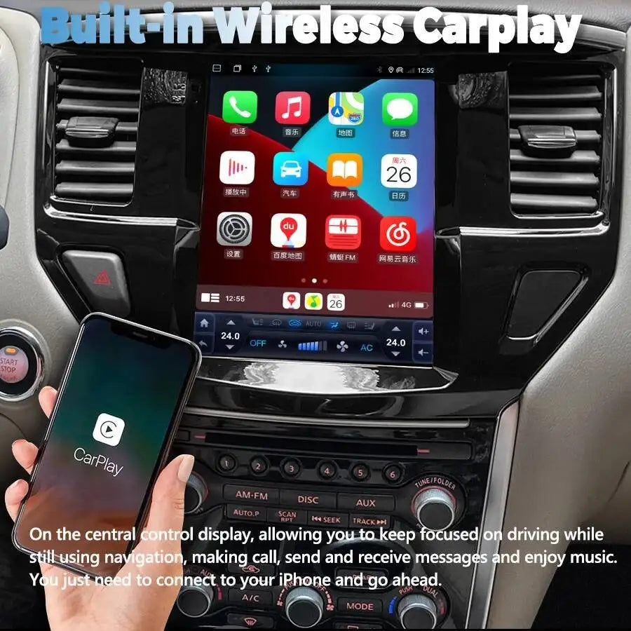 4G HU For Nissan Pathfinder 2012-2019 Android 15 Car Radio Video Player GPS Navigation 10.