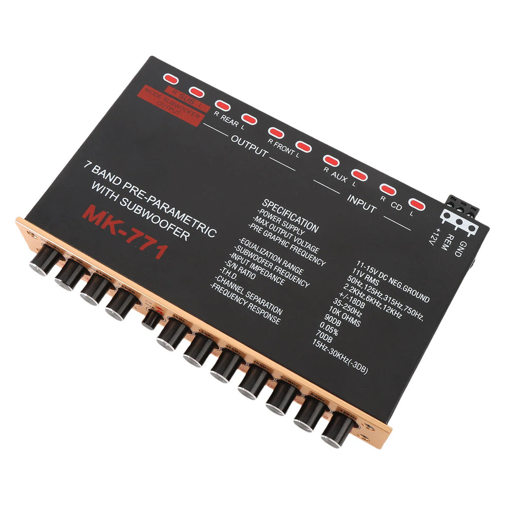 Car Stereo Equalizer Variable Gain Adjustment Front Rear Subwoofer Output 7 Band Car Graphic Equ - Automotive LED Light