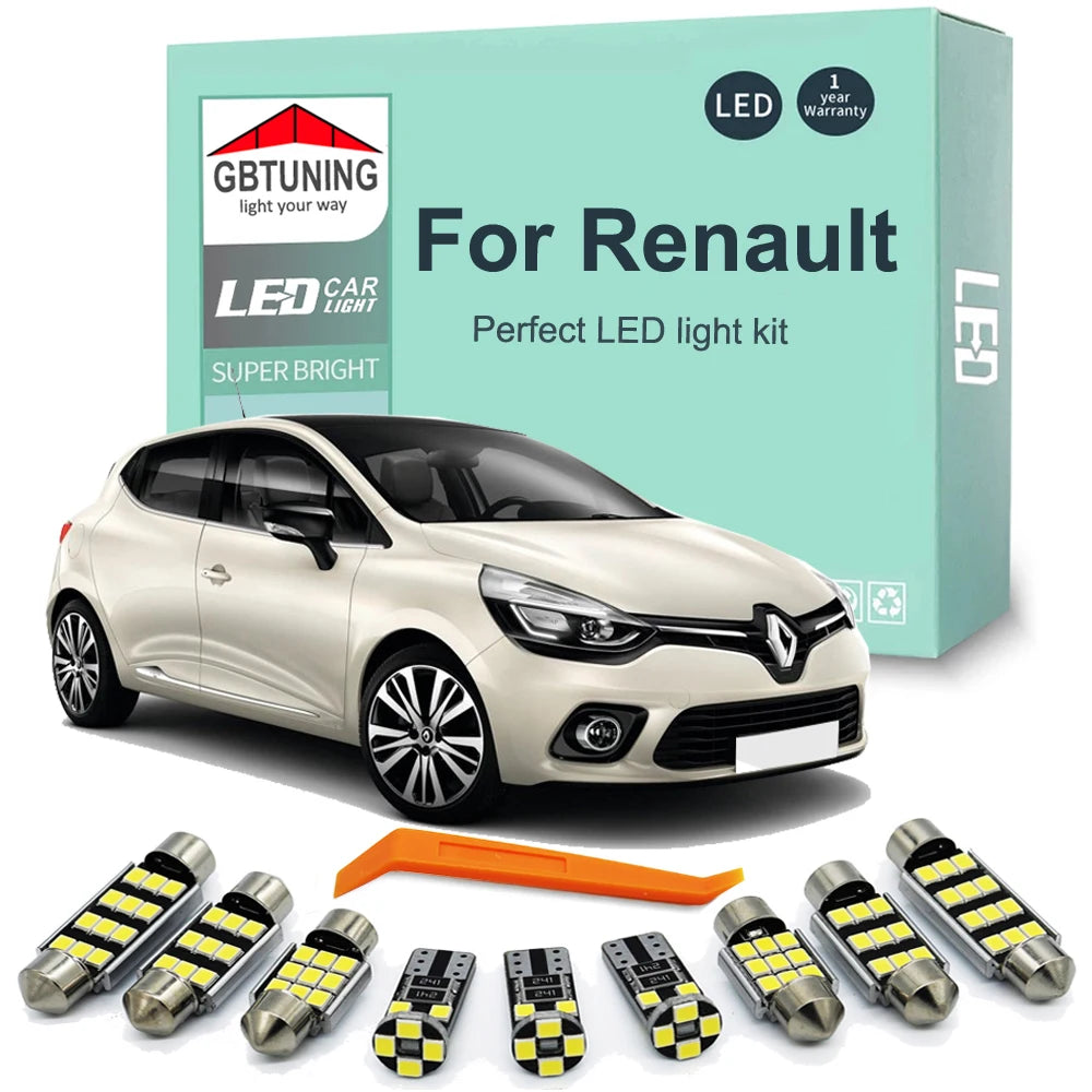 LED Interior Light Kit for Renault Megane Clio Laguna Captur Kadjar Scenic Espace Koleos 2 3 4 Car Accessories Canbus...