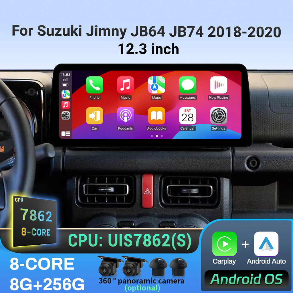 12.3 inch For Suzuki Jimny JB64 JB74 2018 2019 2020 Car Radio Multimedia Android 14 Wirele