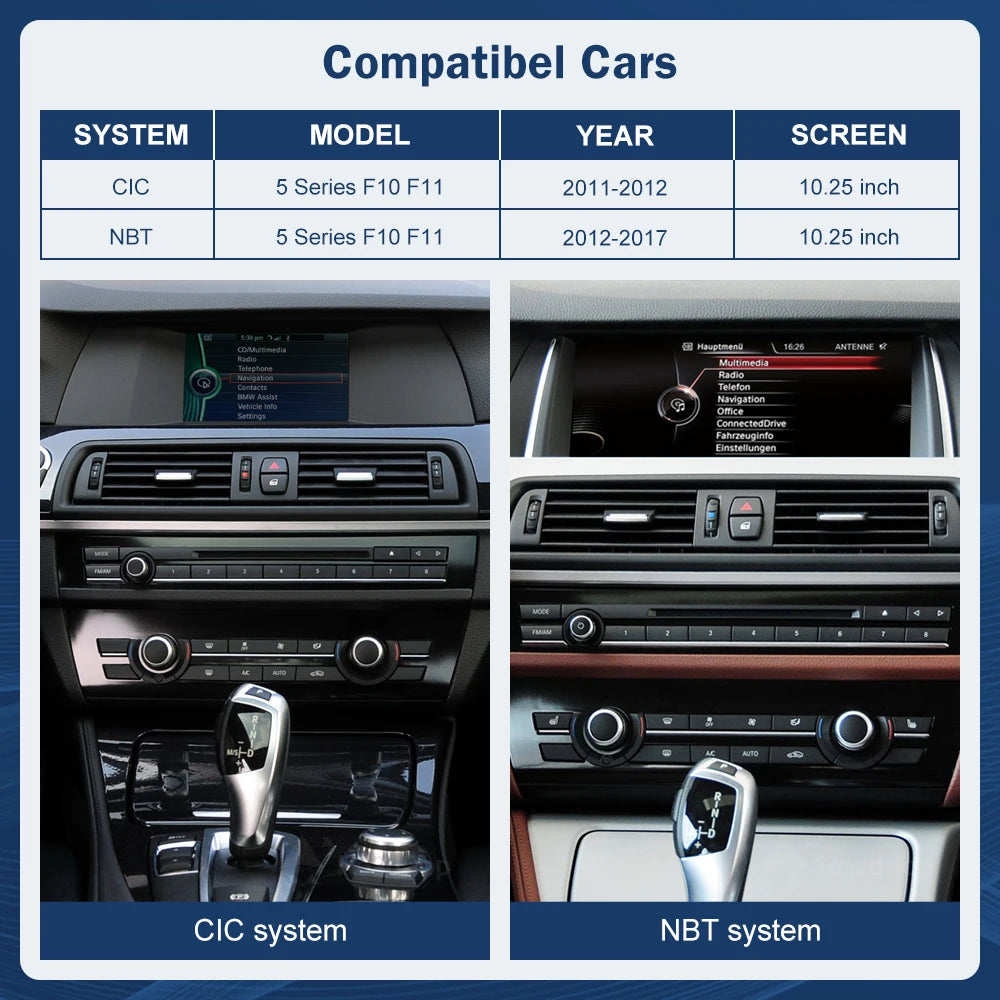 10.25 1920*720 Multimedia Display For BMW 5 Series F10 F11 2011-2017 CIC NBT Touch Screen  | AUTOKITSHOP