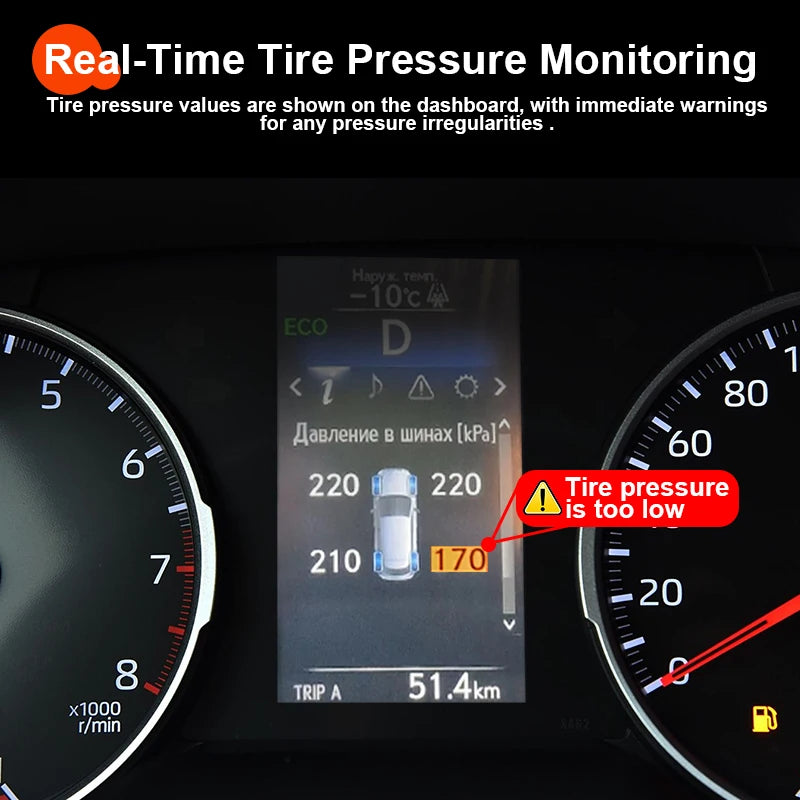 Smart Car TPMS Tire Digital LCD Display Auto Security Alarm Tyre Pressure Monitor For Toyo