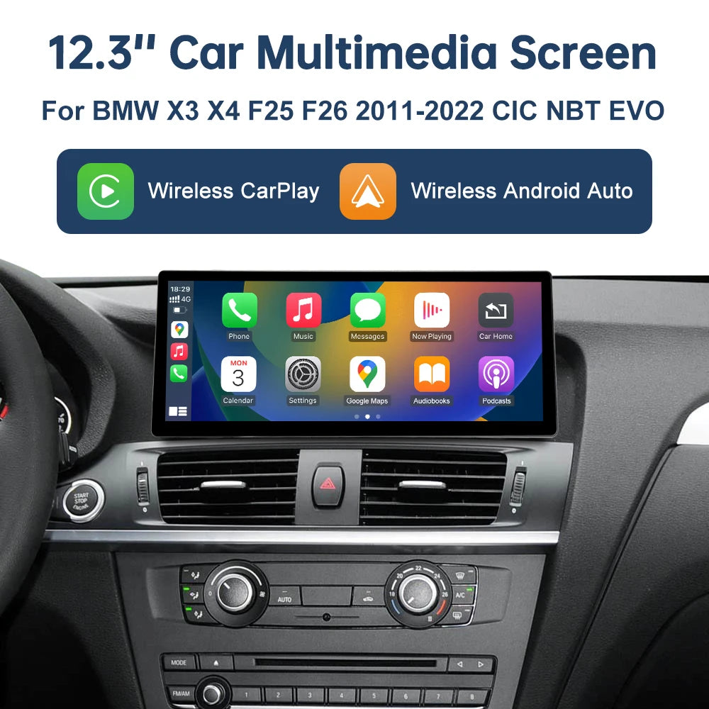 CN 12.3 Multimedia Display For BMW X3 X4 F25 F26 G01 2011-2022 CIC NBT EVO Touch Screen Wi | AUTOKITSHOP