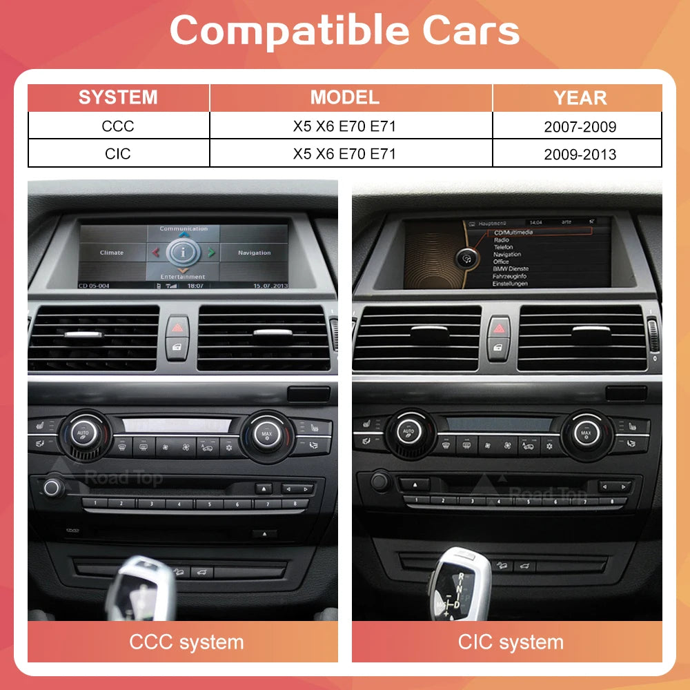 Multimedia Display Linux Touch Screen For BMW X5 E70 X6 E71 2007-2013 CCC CIC Wireless Car | AUTOKITSHOP