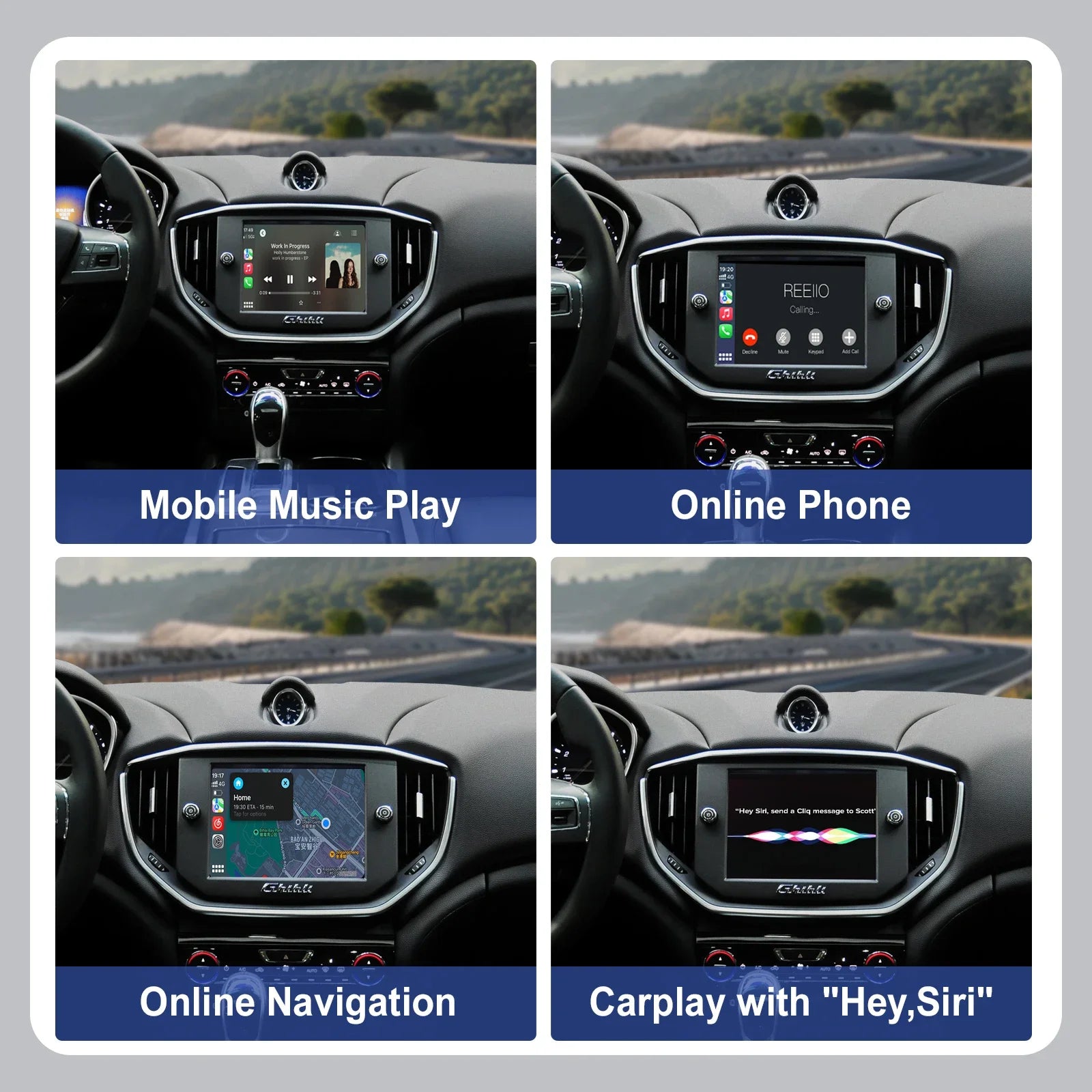 REEIO New Wireless carplay android auto for Maserati Ghibli chaimman Multimedia Accessorie