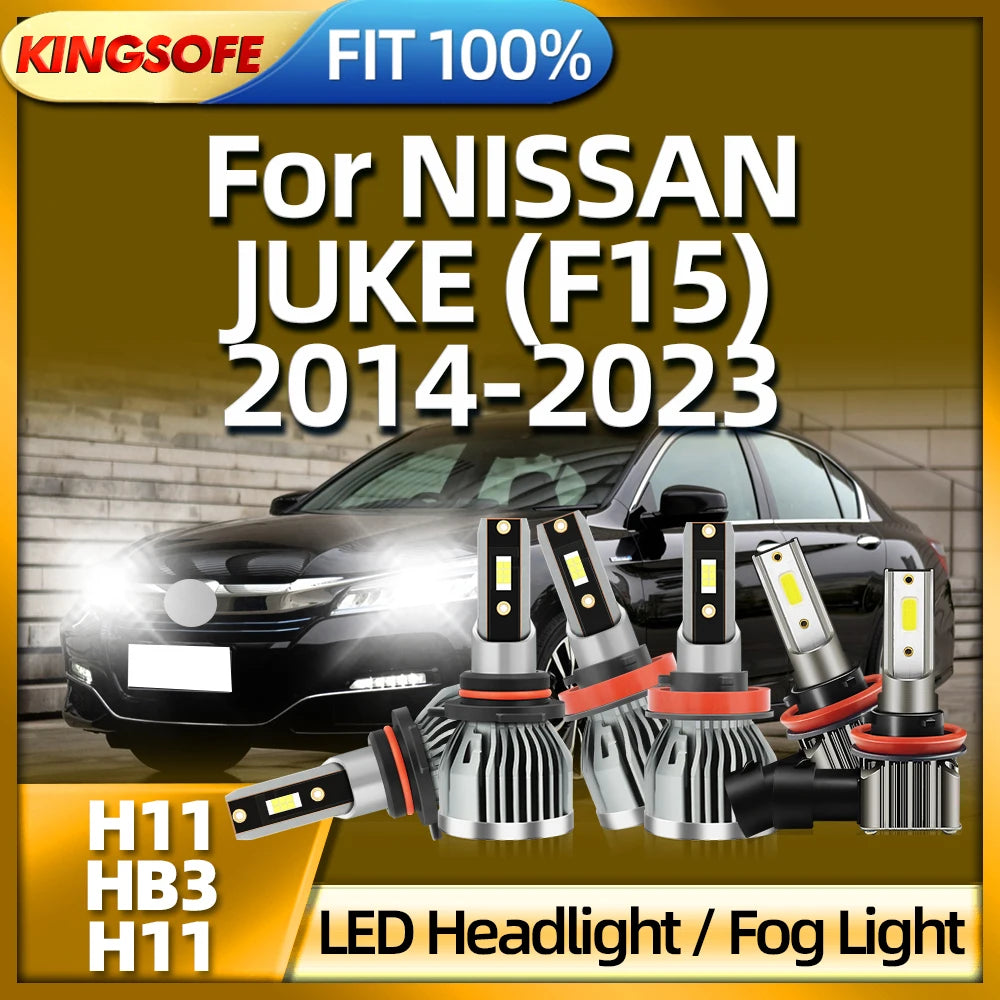 KINGSOFE 26000LM LED Light Bright Bulbs H11 HB3 Lamp For NISSAN JUKE (F15) 2014 2015 2016