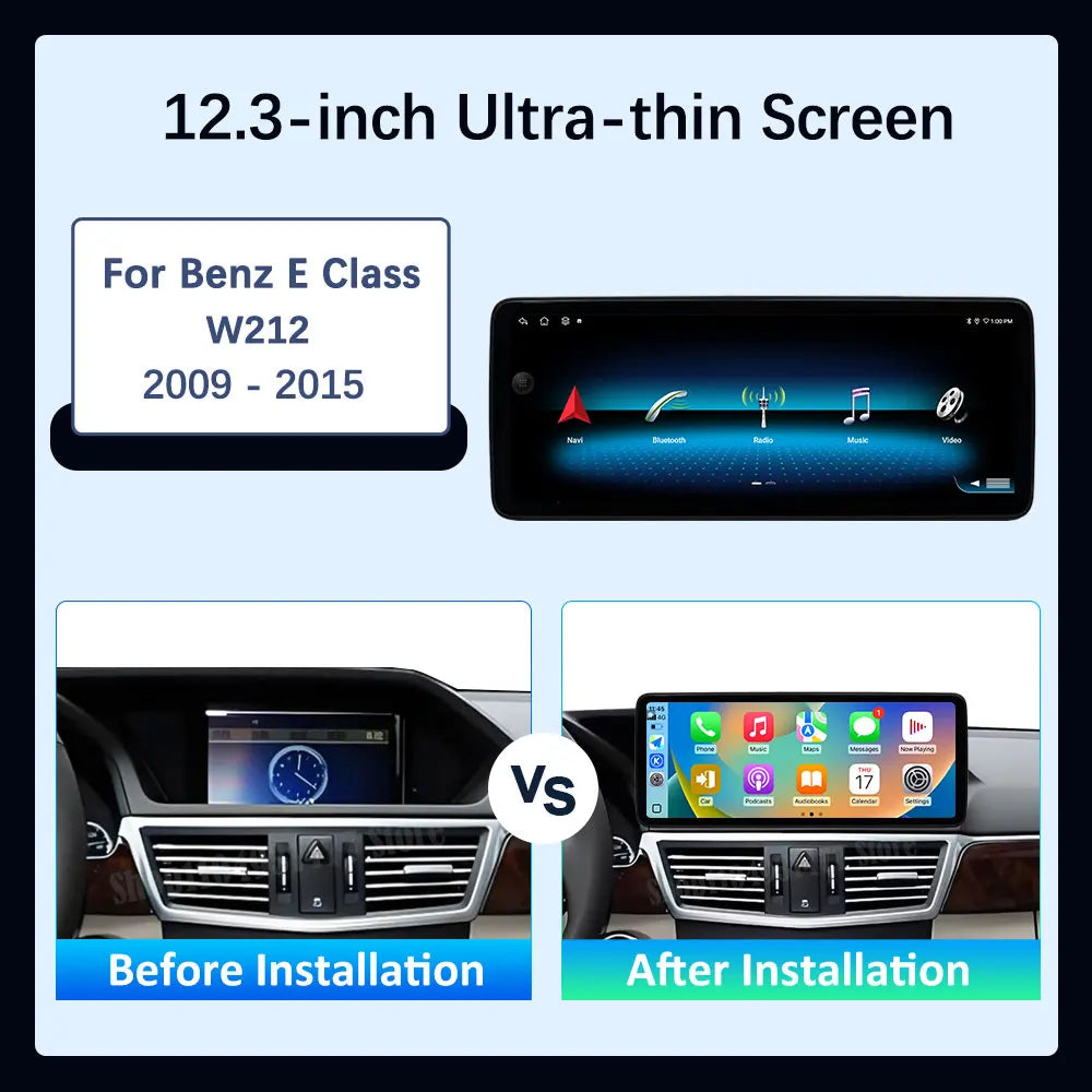 Android 16 System Stereo Car Multimedia Video Radio Player for Mercedes Benz E Class W212