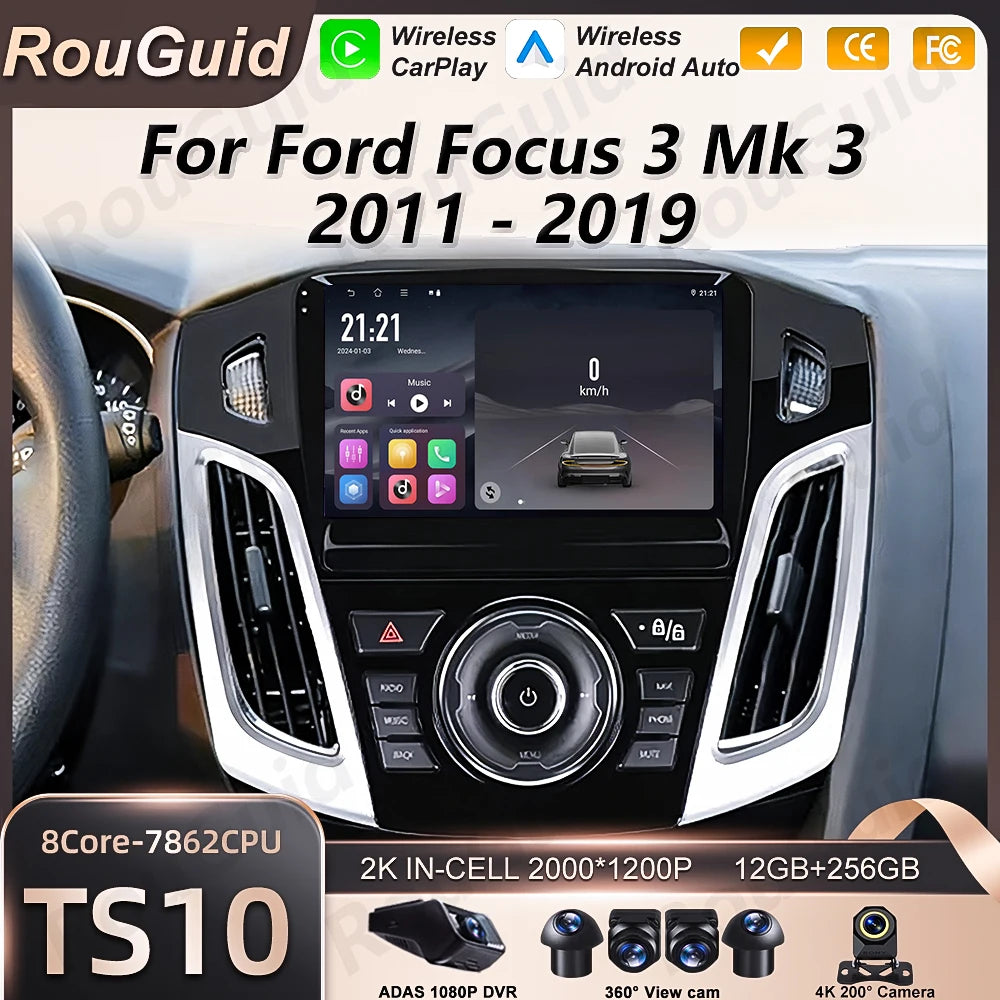 Android 16 Auto Car Radio For Ford Focus 3 MK 3 2011 - 2019 Carplay Multimedia Player GPS  | AUTOKITSHOP