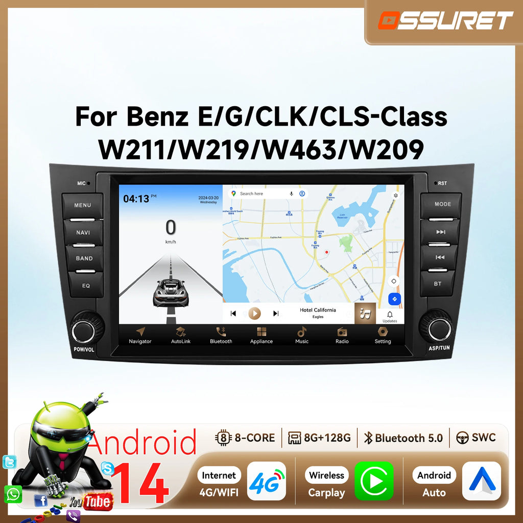 8"7862 Android Auto Car radio 4G Carplay For Benz E-Class W211 2002-2009 CLS-CLK-G-Class W
