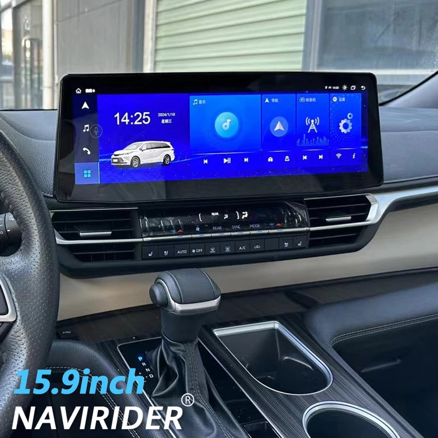 15.9inch 3K Screen For Toyota Sienna Gravia 2022-2025 Stereo Android Auto Car Multimedia P