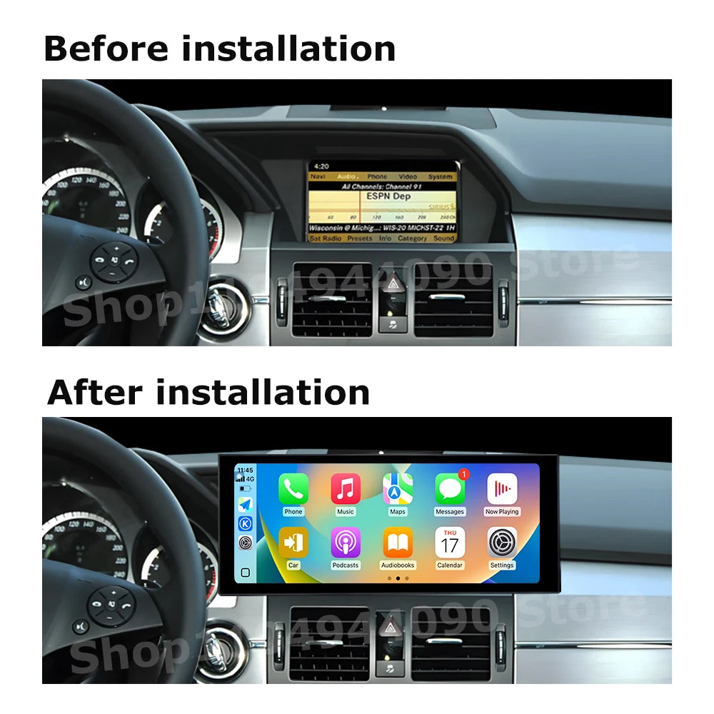 Ultra-Thin Screen Android 14 for Mercedes Benz GLK X204 2009 - 2012 Wireless Carplay Car M