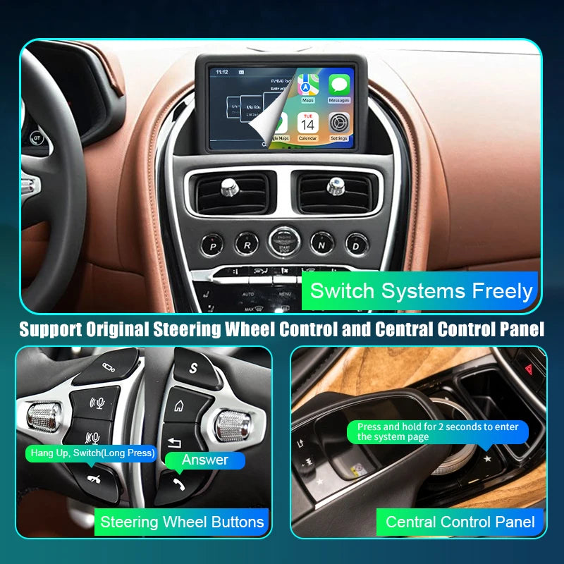 Wireless CarPlay For Aston Martin DB11 16-23 Car MuItimedia Decoder Box with GPS Android A