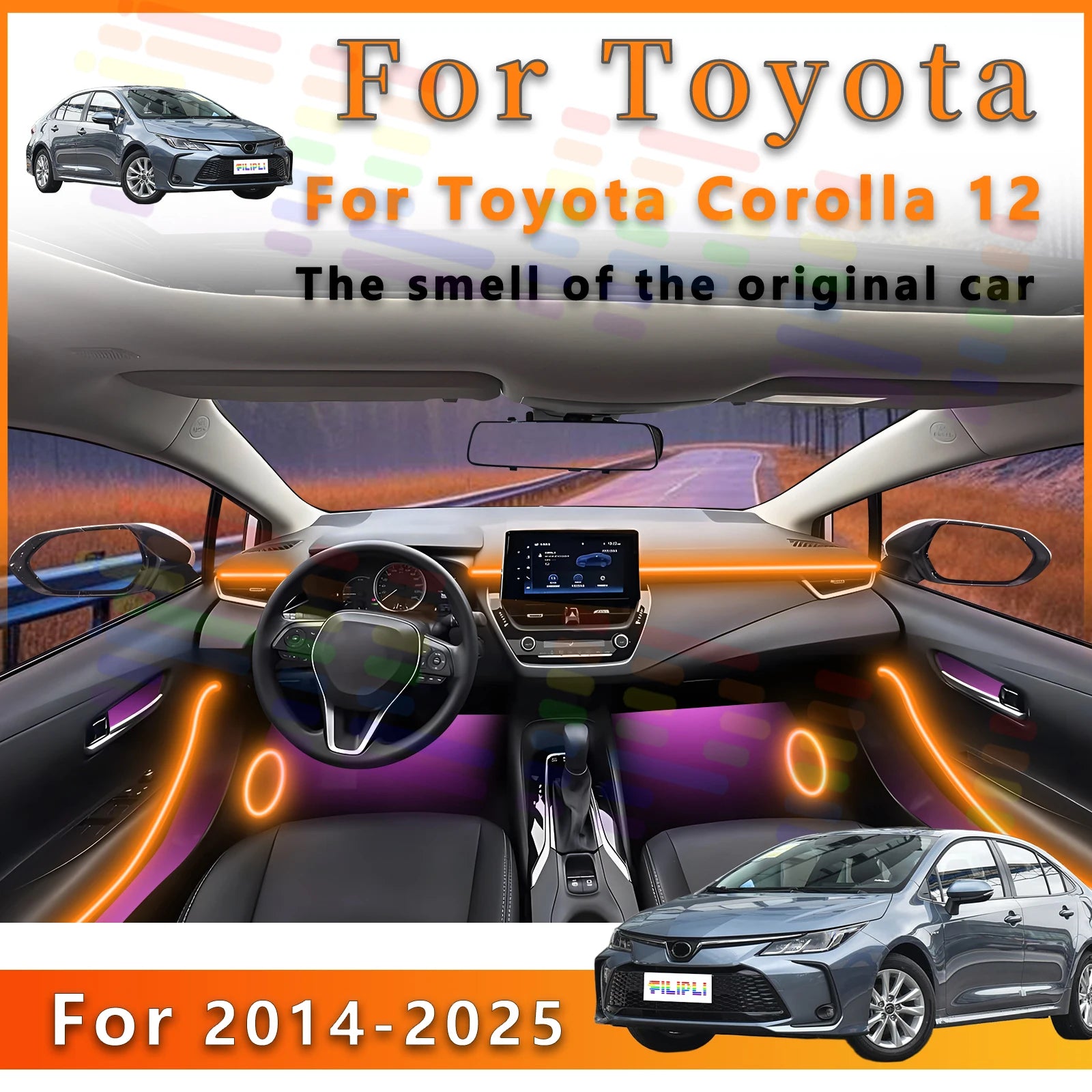 RGB - Ambient Light - for Toyota Corolla - App Control - Car Interior Lighting | AUTOKITSHOP