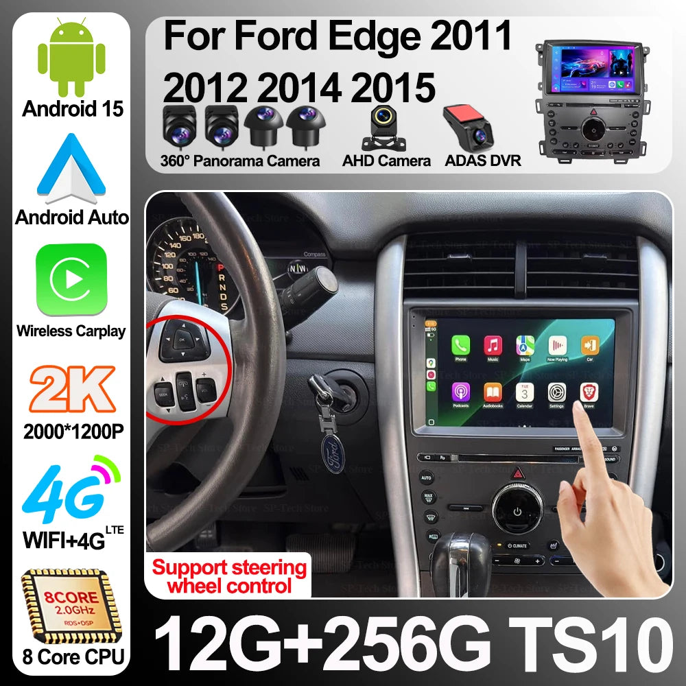 Android 16 Car Radio For Ford Edge 2011 2012 2014 2015 Multimedia Video Player Carplay And | AUTOKITSHOP