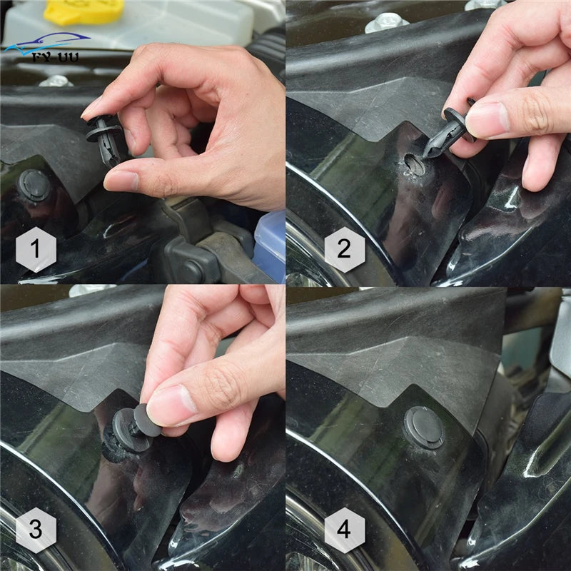 Retainers Assortment Auto Clips Push Retainers Set in Case fit for Most Ford GM Chrysler T
