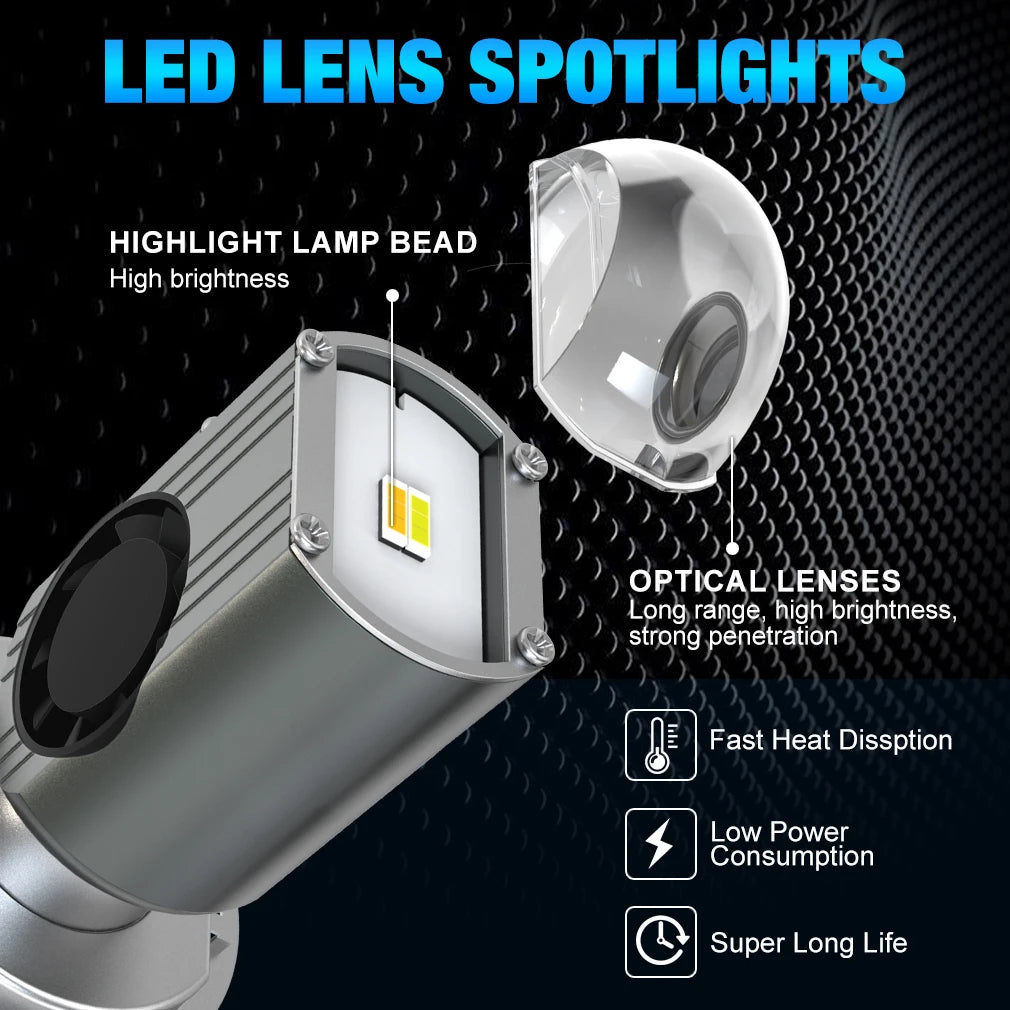 XSTORM H4 LED Canbus BA20D Led Lens Protector Headlight Motorcycle Lamps White Yellow Hi L