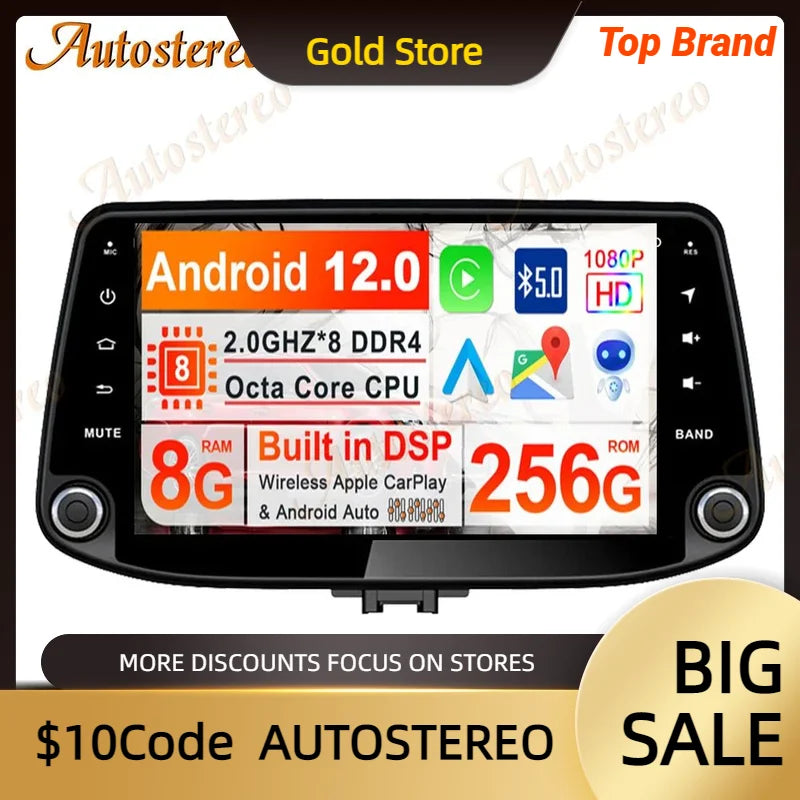 Carplay Android 13 Car GPS Navigation For Hyundai I30 2017 21018 2019 Auto Stereo Multimed