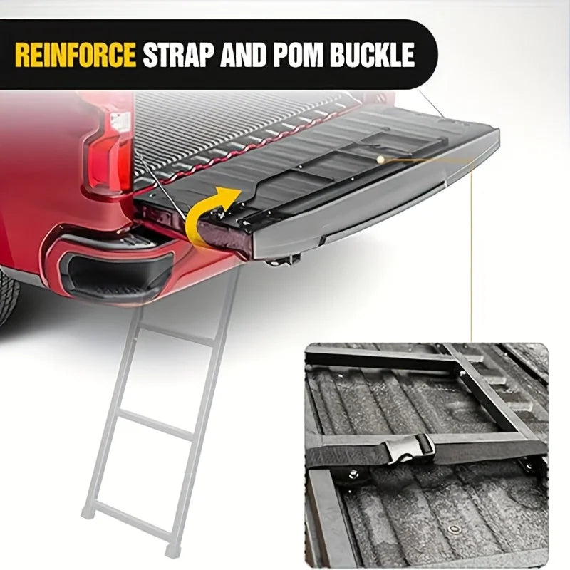 Universal Trucks Tailgate Ladder Foldable, Height Adjustable for Truck Tailgate Ladder/ Universa - Automotive LED Light