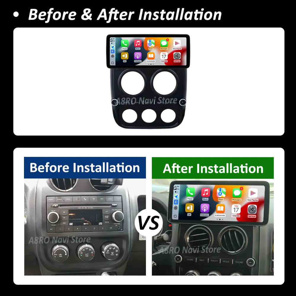 12.3 inch Android 15 System for Jeep Compass 2010 2011 2012 - 2016 Wireless Carplay QLED 2 | AUTOKITSHOP