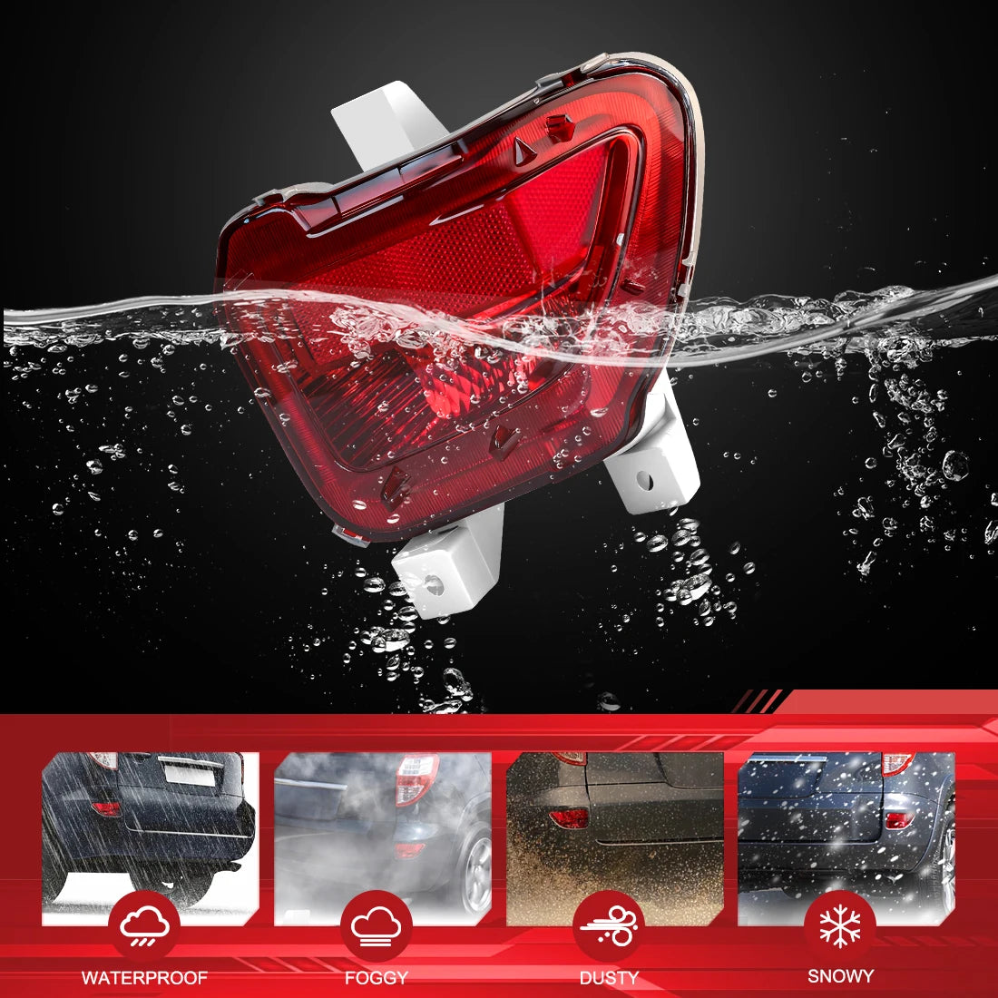 Rear Bumper Reflector Lights NO BULB For Toyota RAV4 2005-2012 Tail Parking Brake Light Wa | AUTOKITSHOP