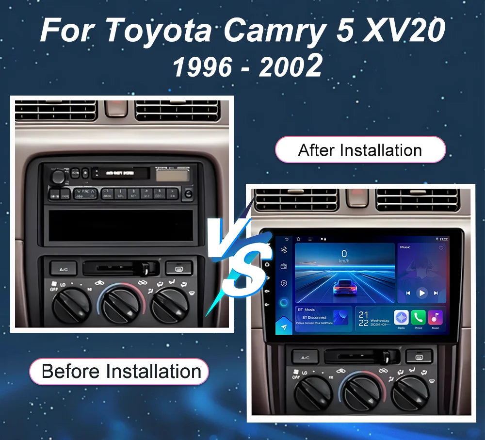 Car Radio Android 16 Android Auto For Toyota Camry 5 XV20 1996- 2002 GPS No 2din Multimedi