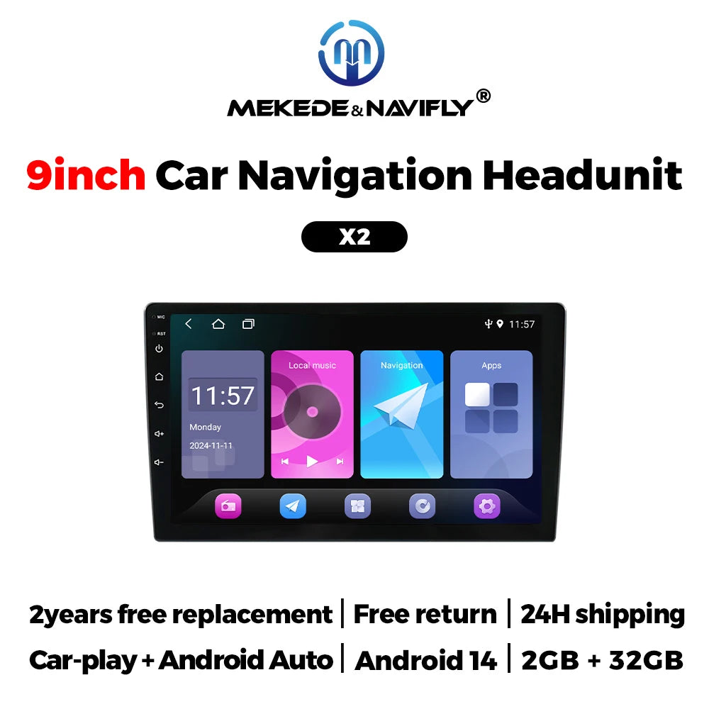 9 10inch Android 14 IPS screen Car Radio for Universal Opel Toyota Honda LADA Ford Seat Wi